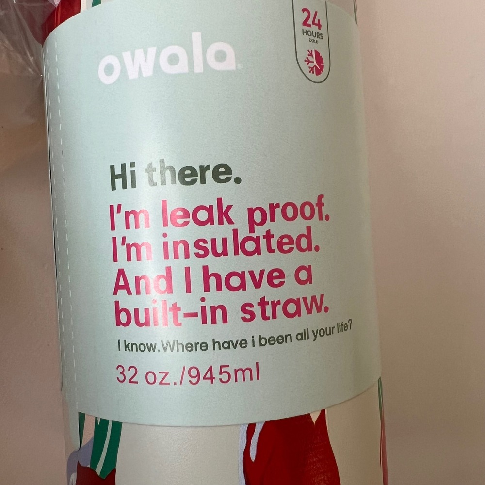 Owala Free Sip 32oz Water Bottle Tulip Bouquet Design NWT Urban Outfitters - Picture 4 of 9